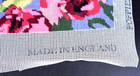 Vtg Completed Unframed Needlepoint Poppies Made In England 14x14 Pillow Cover
