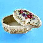 Dar Daughters Of American Revolution Limoges Trinket Box Aster Colonial Flowers