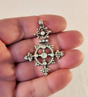 Antique Ethiopian Coptic Christian Cross  Coin Silver Africa Good Condition