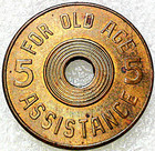 Oklahoma Consumers 5 Cent Tax Token For Old Age Assistance-bronze