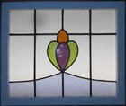 Abstract Pretty Midsize English Leaded Stained Glass Window 21 1 12  X 25 1 2 