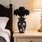 Gothic Skull Flower Vase Spooky Resin Halloween Centerpiece Room Decor Ornaments