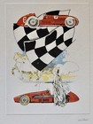 Signed Nani Tedeschi Lithograph First Victory At Piacenza Ferrari 625 Formula 1