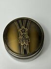 Vintage Art Deco Ribbed Glass Vanity Dresser Powder Cream Jar 2 5 
