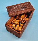 Antique French Regency Chess Set Hand Carved Original Wood Box King 75 Mm Read