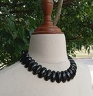 Rare Antique Victorian 1860s Whitby Jet   French Cross Mourning Necklace Wow        