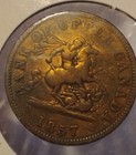 1857 One Penny Bank Of Upper Canada Token