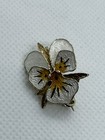 Hroar Prydz Flower  Brooch Sterling Silver Enamel Norway Norwegian