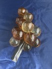 Lucite Mcm Large Cluster Of Yellow Gold  Amber  Acrylic Grapes Vintage 1960 s