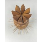 Vintage Mid Century Modern Monkey Pod Wood Pineapple Toothpick Holder Appetizer