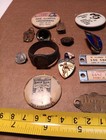Vtg  Group Of 19 Small Buttons  Colar Pins  Fair  Gar  Awards  Advertising Etc 