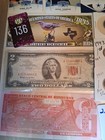 Collectible Junk Drawer Lot 1963 Red Seal  2 1943 Silver Mercury Dime  more