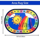 Ustide Large Oval Kids Rug 5x7 Abc Alphabet Colors Educational Classroom Rug
