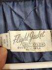 Vtg Flight Jacket Outer Shell Full Zip Quilted Liner Nylon Medium Blue 