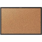 Quartet Bulletin Board - 24  Height X 36  Width - Natural Cork Surface - Black