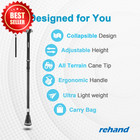 Foldable Walking Cane Men Women Adjustable Heavy Duty All Terrain Tip