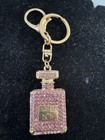 Rhinestone Crystal Perfume Bottle Keychain Keyring Purse Bag Charm Pendant Gift