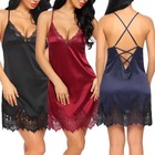 Sexy Women s Satin Robe Lingerie Kimono Bathrobe Slip Dress Chemise Nightgown Us