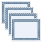 Premium Blue Certificate Paper - 100 Pack  Laser   Inkjet Compatible  8 5 x11  F