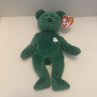 Vtg 90s Ty Beanie Baby Erin 1998 Irish Green Bear W Tag Stuffed Plush Doll 14 