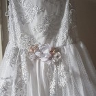 Handmade Girls White Lace Tulle Dress Size S First Communion Flower Girl