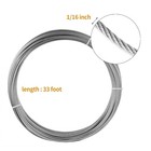 1 16  Stainless Steel 304 Cable Wire Rope 33ft With 50 Sleeves 12 Thimbles