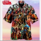 Kentucky    derby Horse Racing Aop Hawaiian Shirt Snisex Hawaiian Shirt Button Up