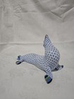 Herend Hungary Handpainted Porcelain Seal sea Lion Figurine Blue Fishnet