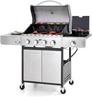 Propane Gas Grill 4 Burners Stainless Steel Cooking Grill Outdoor Bbq 48000 Btu