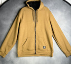 Matrix Full Zip Hoody Cardigan Sweater Terry Sherpa Lined Pockets Brown Men Xl