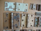 Job Lot 39 Antique Cabinet Pie Safe Etc Hinges - Steel Iron Nickel Salvaged