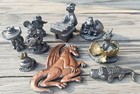 Lot Of 9 Rare Adorable Vintage 1984 - 1997 Michael Ricker   Rb Pewter Figurines