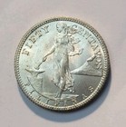 1944 S  unc  Philippines 50 Centavos Wwii Era Silver  Coin