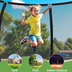 8 Ft Outdoor Trampolines With Enclosure Net And Ladder   round Trampoline For Kids