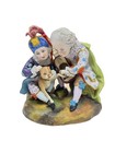 Antique 1800s French Jean Gille Little Couple With Cat Porcelain Figurine 9 