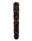 Vintage - Mid Century Hand Carved Wood Totem Maori Tiki - Signed - New Zealand