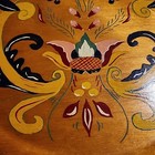 Vintage Scandinavian Folk Art Wooden Plate Hand Painted Swedish Wall Decor Dukat