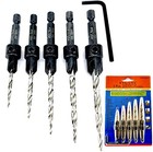 Ftg Usa Countersink Drill Bit Set 5 Pc Tapered  4 6 8 10 12 W o Depth Stop