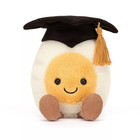 Amuseables Boiled Egg Graduation Jelly Cat Soft Plush Toy Nwt Free With Dust Bag