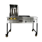 Eks 60  Taco Cart Trompo Para Tacos Al Pastor Shawarma Griddle W  Warmer Gyro