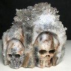 696g Natural Crystal Cluster Quartz carved Crystal Skull  Realistic healing cn