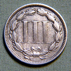 1865 Nickel 3 Cent Piece Choice Details Ef   Xf - Lot 1617