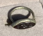 Ancient Roman Fede Wedding Or Oath Ring Silver Garnet Intaglio Reproduction