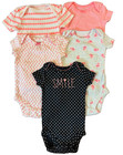 Carters Baby Girl Newborn Outfits Tee Shirts Bodysuits Clothes Lot Pink Smile