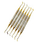 German 6 Gold Composite Dental Filling Instrument Probe Scaler Spatula Heidman