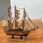 Mayflower Wooden Tall Ship Model Display W  Fabric Sails   Stand Base