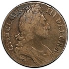 1696 Great Britain Crown Rare  Graded Fine Pcgs Km-486 S-3470 1st Bust