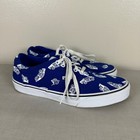 Vans Men s 9 0 Sneakers Blue Off The Wall Logo Print Low Top Canvas Y2k