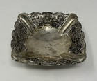 Davco Silver Ltd Footed Ornate Trinket Dish 4  Silver Plated Victorian Vintage