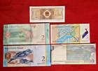Mixed Lot 5 Different World Paper Money Banknotes Currency Foreign  Unc